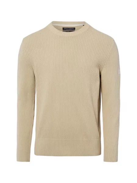 Sweter z dzianiny o kroju regular fit z czystej bawełny Marc O'polo beżowy