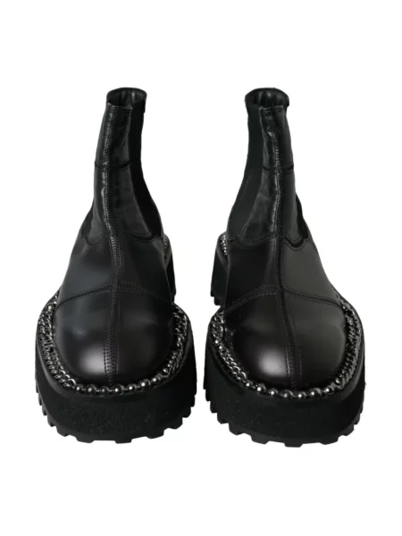 Sztyblety Dolce And Gabbana skórzane wsuwane czarne
