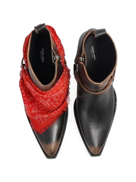 Кожени боти Golden Goose с катарама черно