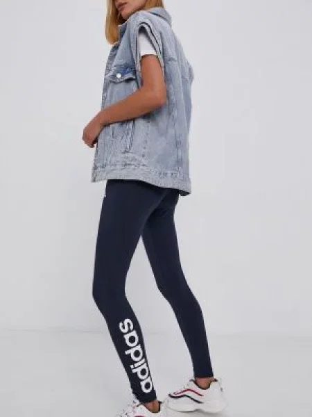 Legíny adidas tmavomodrá s potiskem
