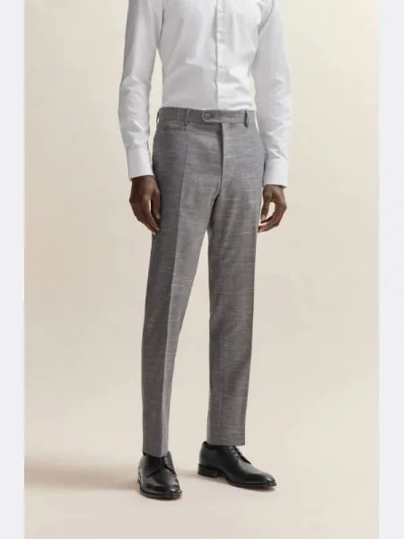 BOSS BLACK De lână pantaloni | cu adaos de in negru