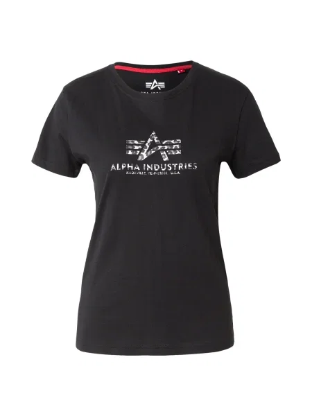 ALPHA INDUSTRIES Majica Mirror siva črna