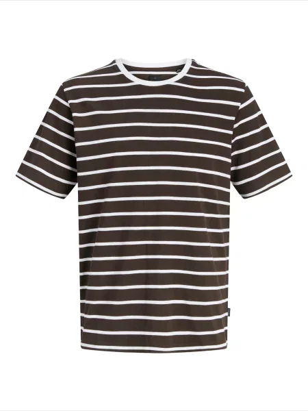 JACK & JONES Tričko JPRBLANOLAN čokoládová bílá