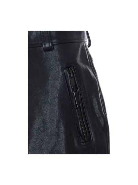 Spódnica skórzana Saint Laurent czarna