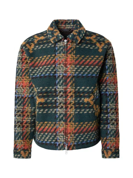 Abercrombie & Fitch Prehodna jakna / smaragd / oranžna / mandarina bež