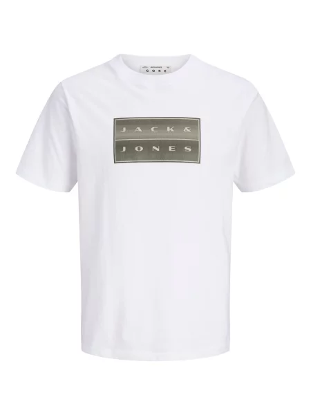 JACK & JONES Tricou JCOFusion verde pin alb