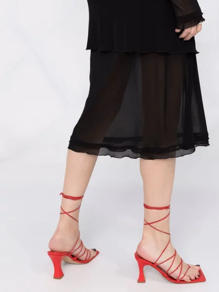 Rochie midi Ferragamo transparente până la genunchi de costum negru