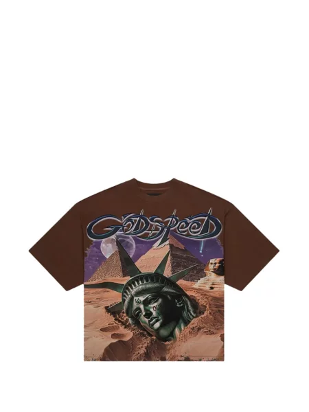 Tricou Godspeed cu imagine maro