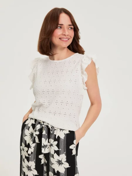 Bluza Moodo s volanima bijela