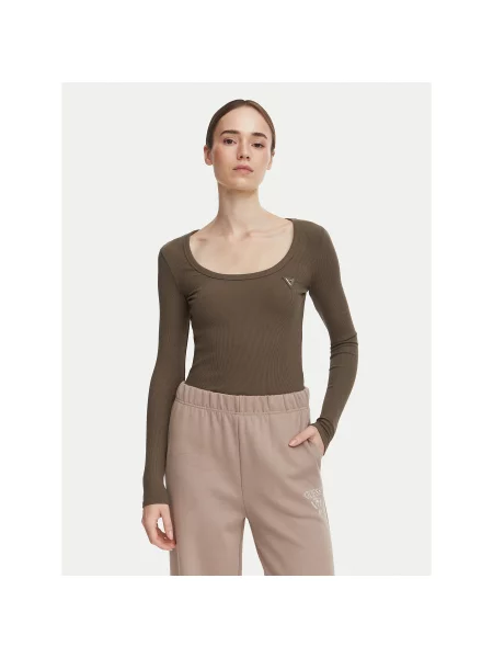 Guess Blúz Khaki Slim Fit