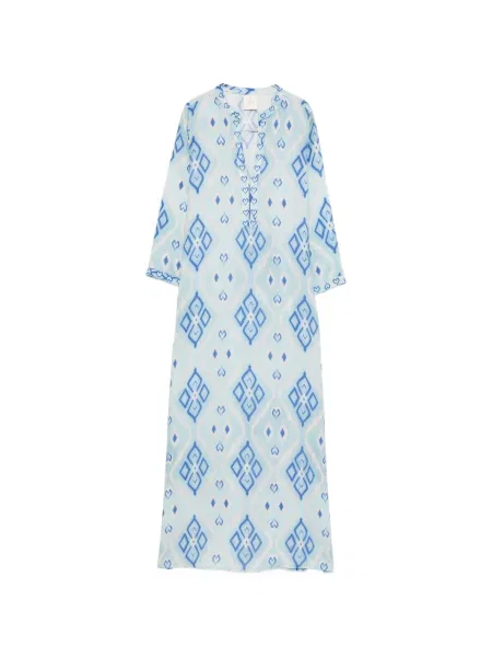 Sukienka maxi Nimo With Love z dekoltem w serek niebieska