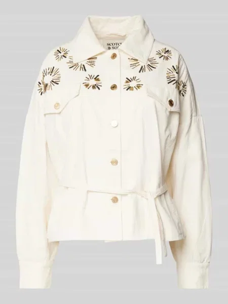 Kurtka jeansowa z perełkami i cekinami Scotch & Soda