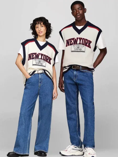Дитячий джинсовий жилет Tommy Jeans білий