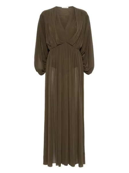Rochie maxi Philosophy Di Lorenzo Serafini cu decolteu în V de costum verde