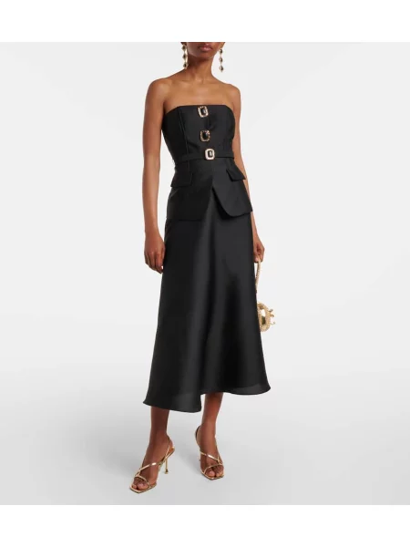 Rochie midi Self-portrait până la genunchi de costum negru