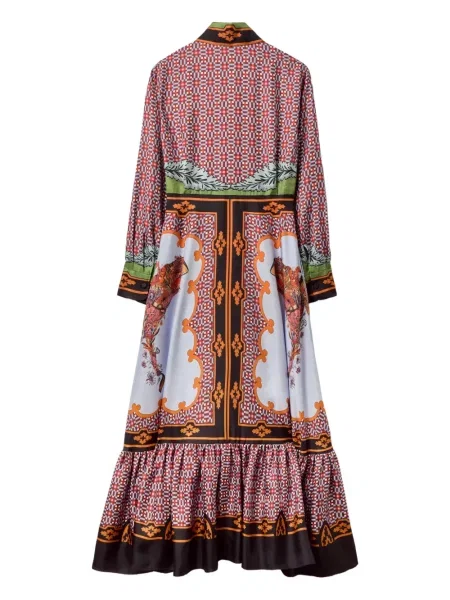 Rochie maxi La Doublej de mătase până la genunchi de costum roz