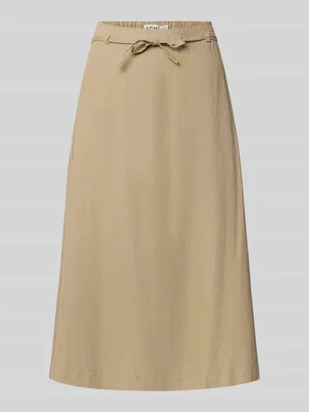 Spódnica midi z mieszanki lnu i model LINNO' Ichi