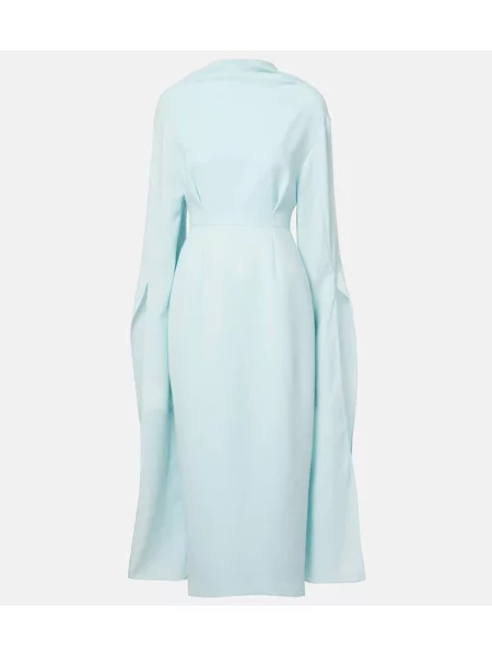 Midi obleka Roksanda z draperijo zelena
