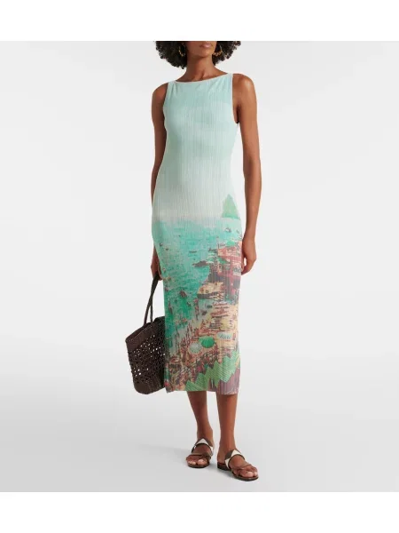 Rochie midi Staud cu imagine albastru