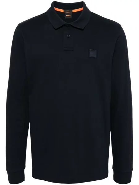 Tricou polo Boss cu autograf albastru