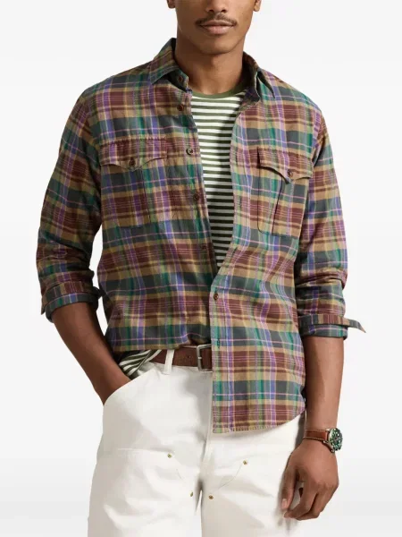 Czapka z daszkiem Polo Ralph Lauren w kratkę z twillu biznesowa niebieska