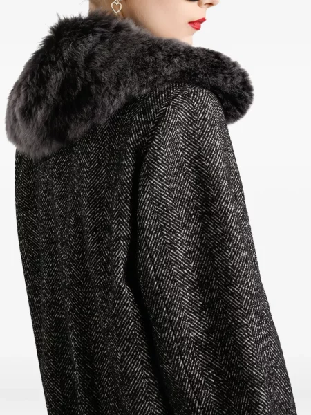 Geacă bomber Dolce & Gabbana cu model herringbone negru