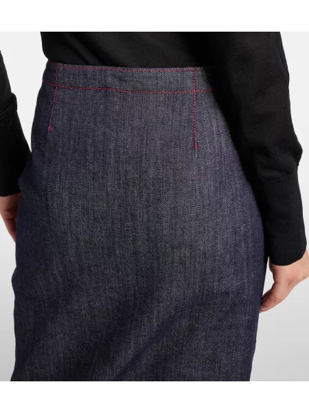 Fustă din denim Alaïa albastru