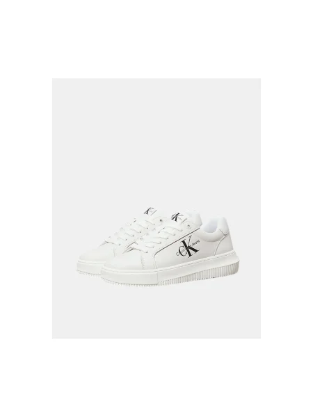 Calvin Klein Jeans Sneakersy Chunky Cupsole Laceup Mon Lth Wn biela