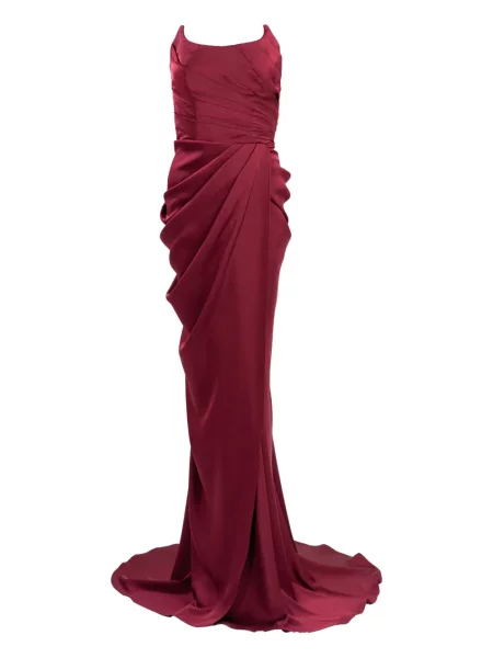 Rochie maxi Ana Radu cu crăpătură de costum roșu