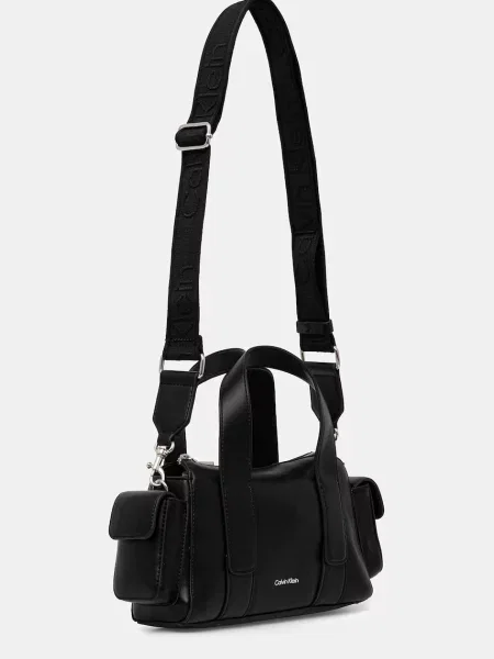 Geantă Calvin Klein cu bretele negru