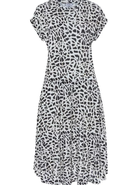 LASCANA Rochie bej / negru / murdar alb