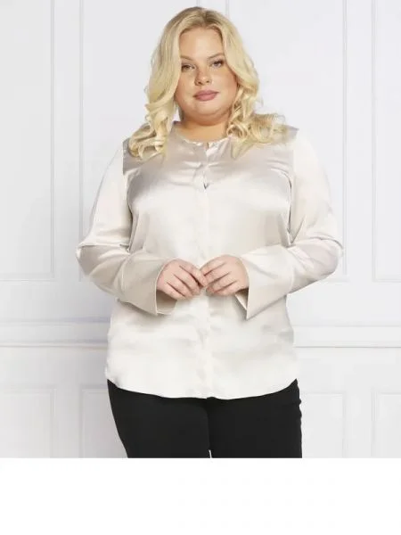 Persona by Marina Rinaldi De satin bluză FASCIA plus size maro