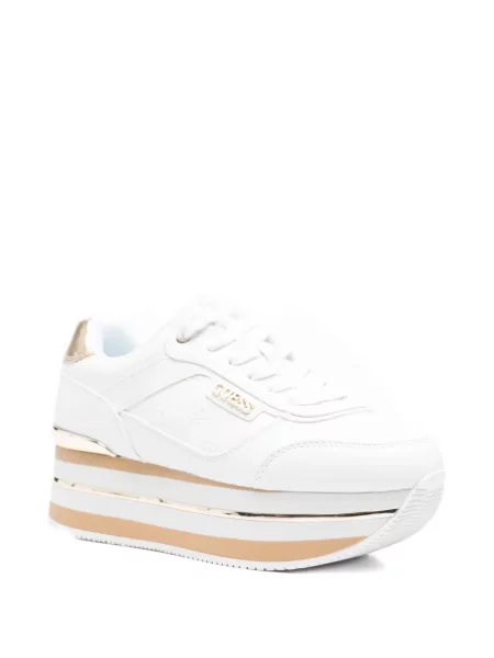 Sneakerși Guess cu platformă cu autograf alb