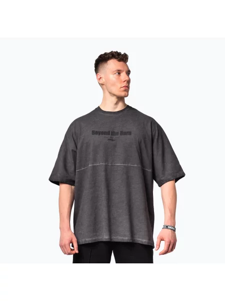 Koszulka treningowa NEBBIA Washed-Off Heavyweight No Shortcuts black czarna