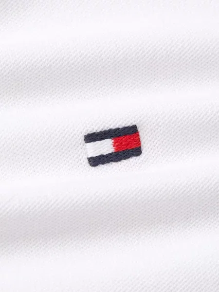 Tricou polo Tommy Hilfiger cu autograf alb