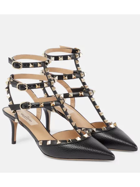 Kožené lodičky Valentino Garavani černé