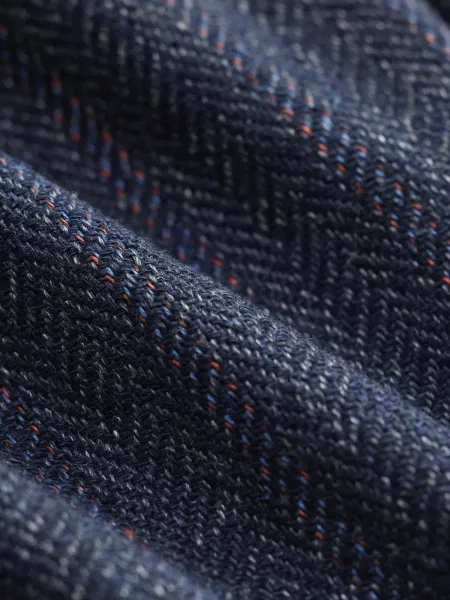 Pantaloni Ralph Lauren Rrl cu model herringbone albastru