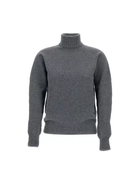 Sweter Drumohr z wysokim kołnierzem szary