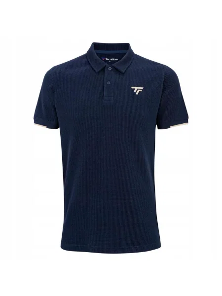 Męska koszulka polo tenisowa Tecnifibre Waffle Polo niebieska