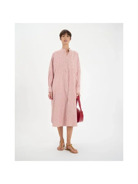 Sukienka koszulowa Ines De La Fressange Paris garniturowa czerwona