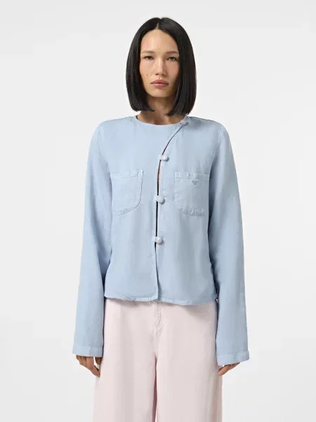 Демісезонна куртка Emporio Armani ліоцелл блакитний