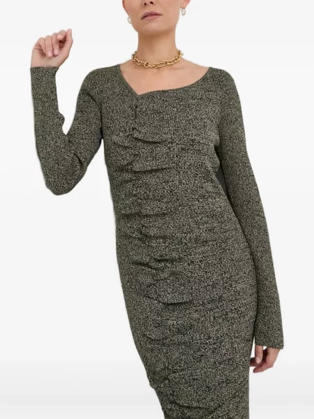 Rochie midi Notes Du Nord până la genunchi de costum verde