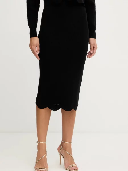 Twinset fustă din amestec de lână negru