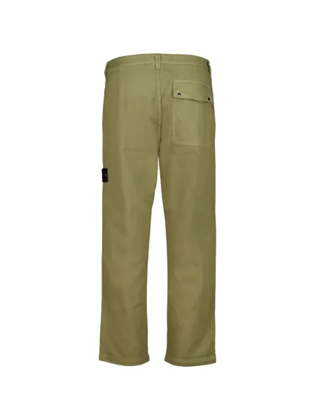 Παντελόνι chino Stone Island με μοτίβο ψαροκόκαλο πέτρες πράσινο