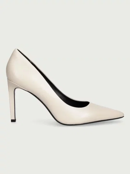 Calvin Klein Lodičky kožené ESS STILE 90 POLISHED LTH béžové