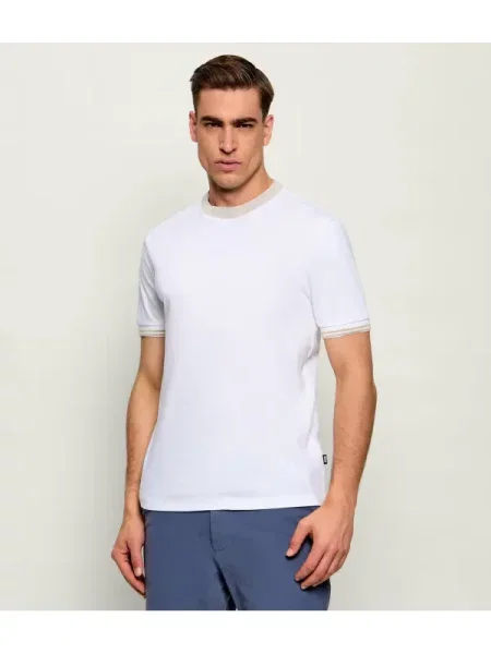 BOSS BLACK Tricou H-Tessler | mercerizat alb