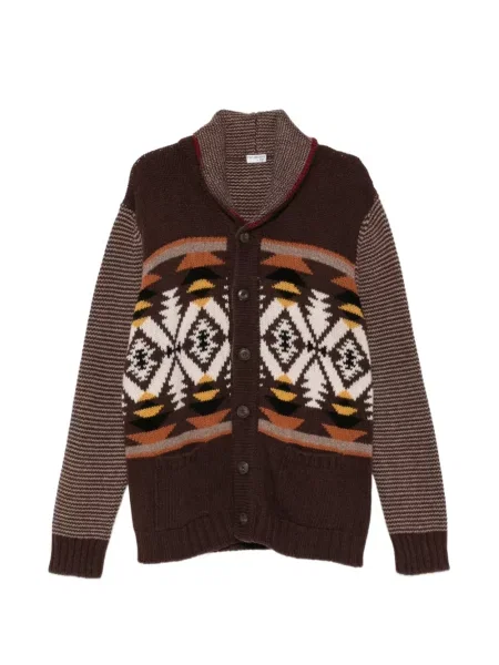Gulerat cardigan Fay cu imprimeu geometric maro