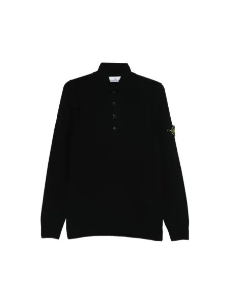 Sweter z golfem Stone Island z kamieniami czarny