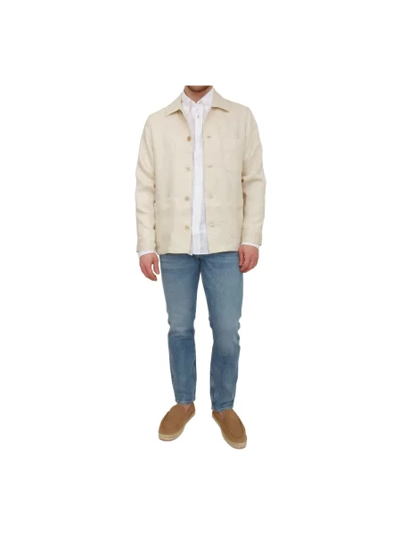Boss Koszula Lniana Liam Regular Fit weiss biała