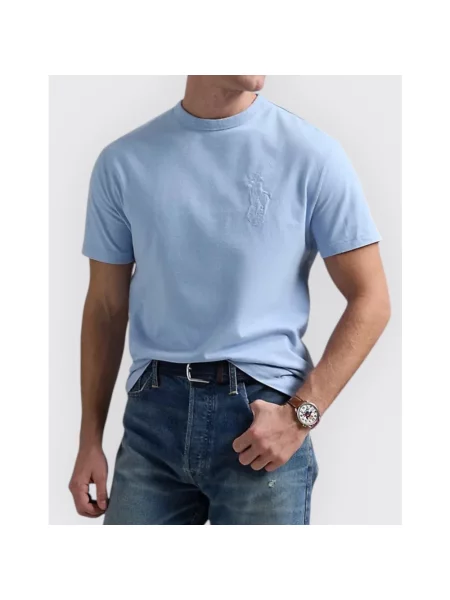 Długa koszulka Polo Ralph Lauren z długim rękawem niebieska